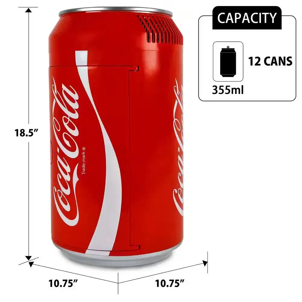 12 Can Portable Mini Fridge,12V DC 110V AC Personal Travel Cooler, 10L (10.6 Qt.), Red
