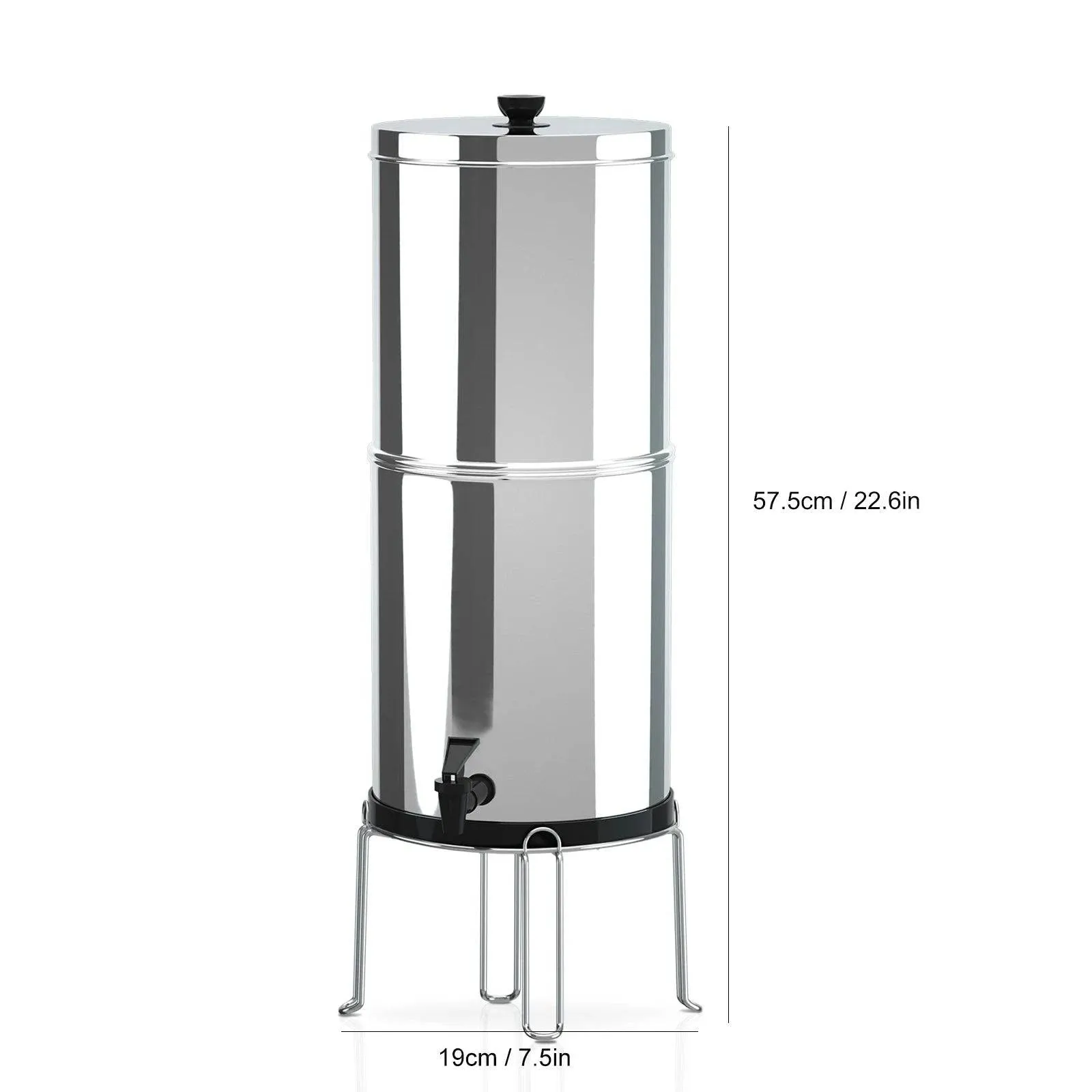 1.5 Gallon Gravity Water Filter System Water Filtration Bucket with Stand for Home Outdoor Camping Hiking Emergency Preparedness