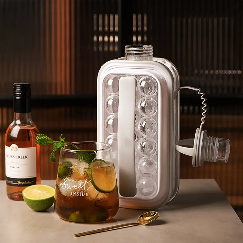 17/14 Grids Ice Cube Trays 2-in-1 Portable Ice Ball Maker Kettle