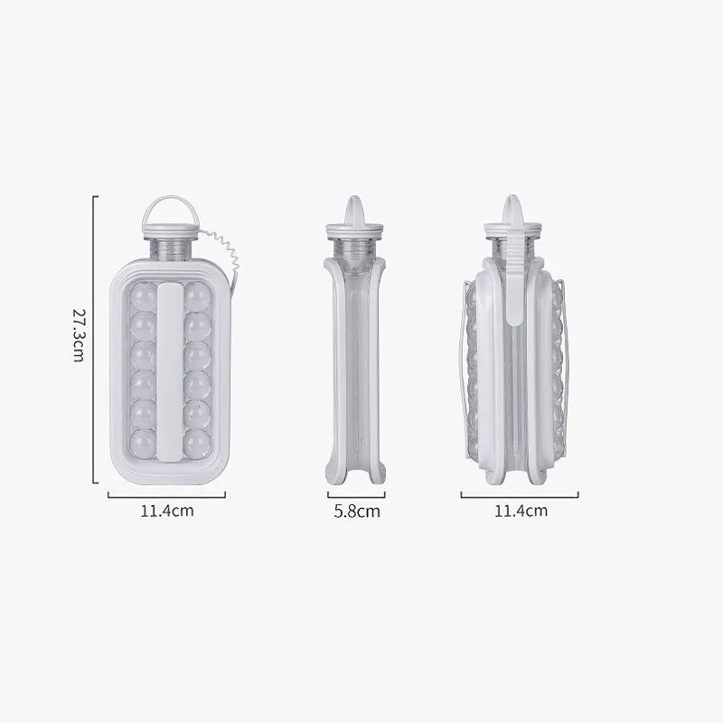 17/14 Grids Ice Cube Trays 2-in-1 Portable Ice Ball Maker Kettle