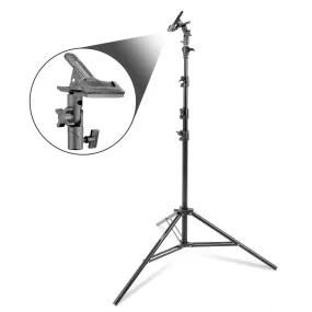 240cm Air-Cushioned Studio Light Stand with Background Reflector Clamp