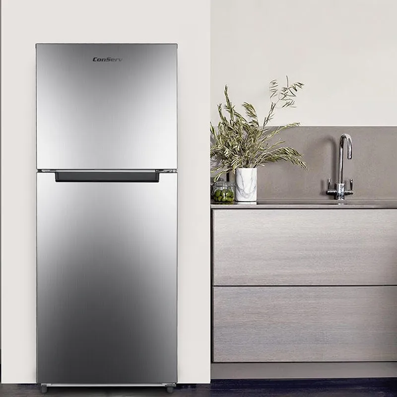 24" Wide 10 cu.ft.Top Freezer Refrigerator Stainless