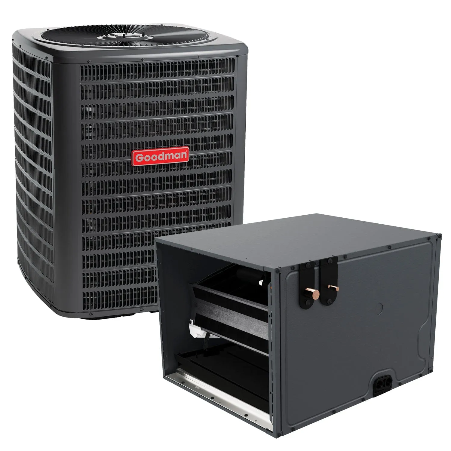 2.5 Ton Cooling - Goodman Air Conditioner   Coil System - 13.4 SEER2 - 17.5" Coil Width Horizontal Installation