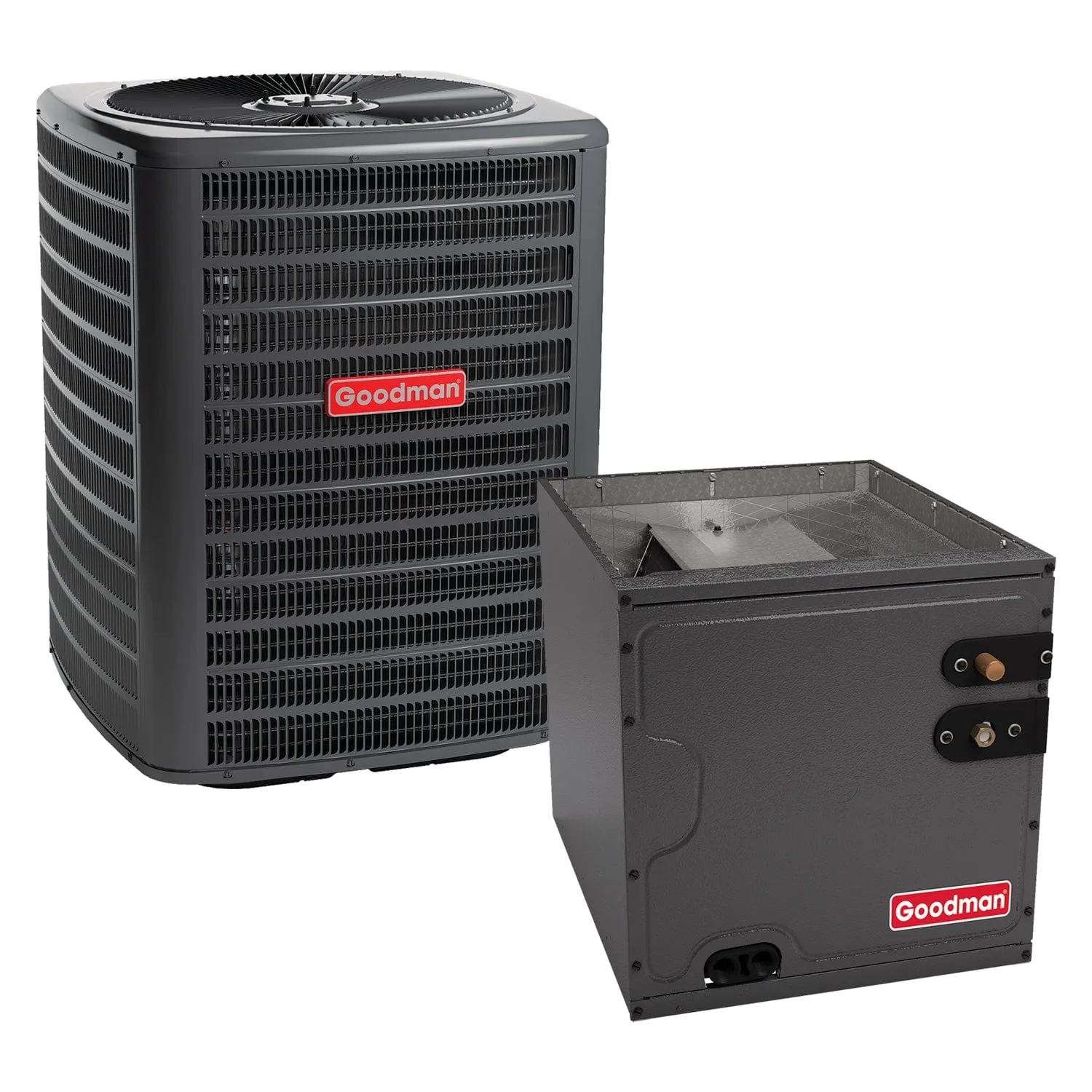 2.5 Ton Goodman 13.4 SEER2 Air Conditioner & Coil Cooling System – 17.5” Coil Width Upflow/Downflow Installation