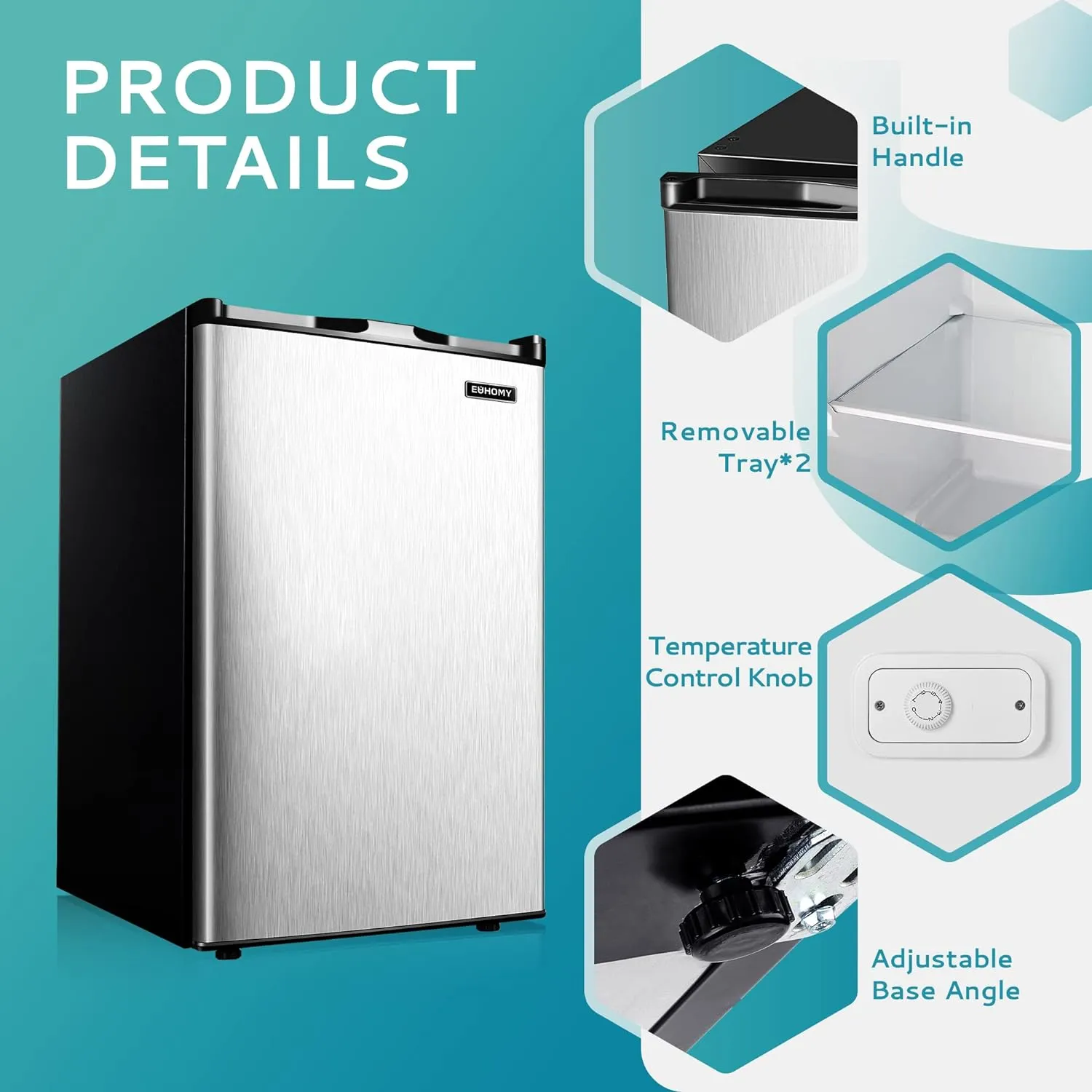 3.0 Cu. Ft. Compact Upright Freezer with Reversible Stainless Steel Door