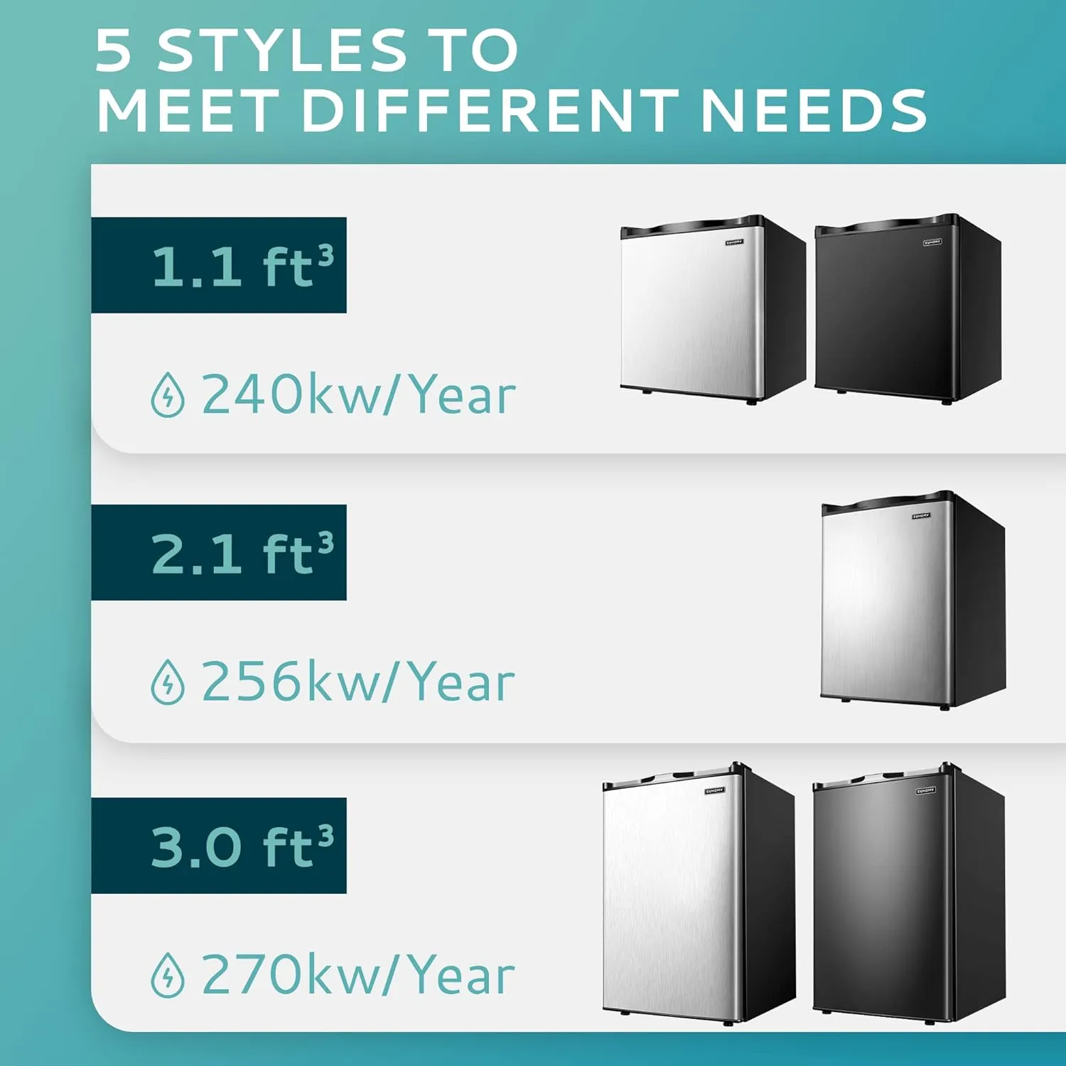 3.0 Cu. Ft. Compact Upright Freezer with Reversible Stainless Steel Door