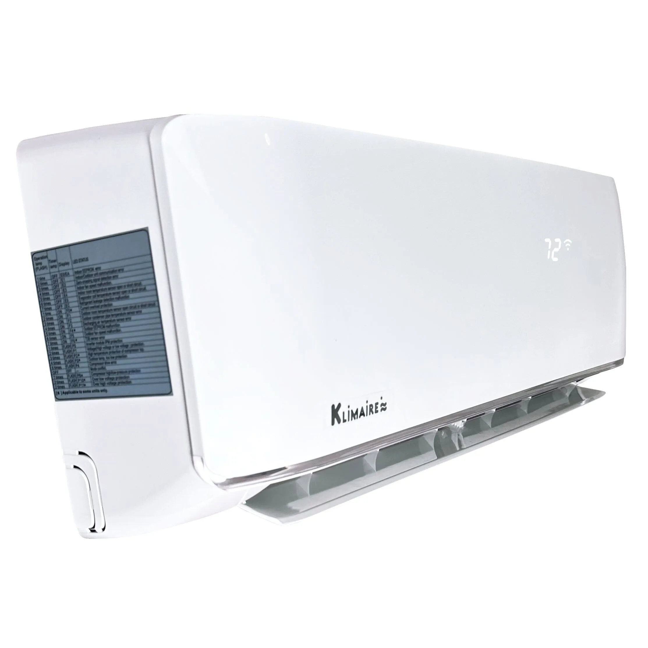 4-Zone Klimaire 21.55 SEER2 Multi Split Ducted Recessed Wall Mount Air Conditioner Heat Pump System 12 12 12 12
