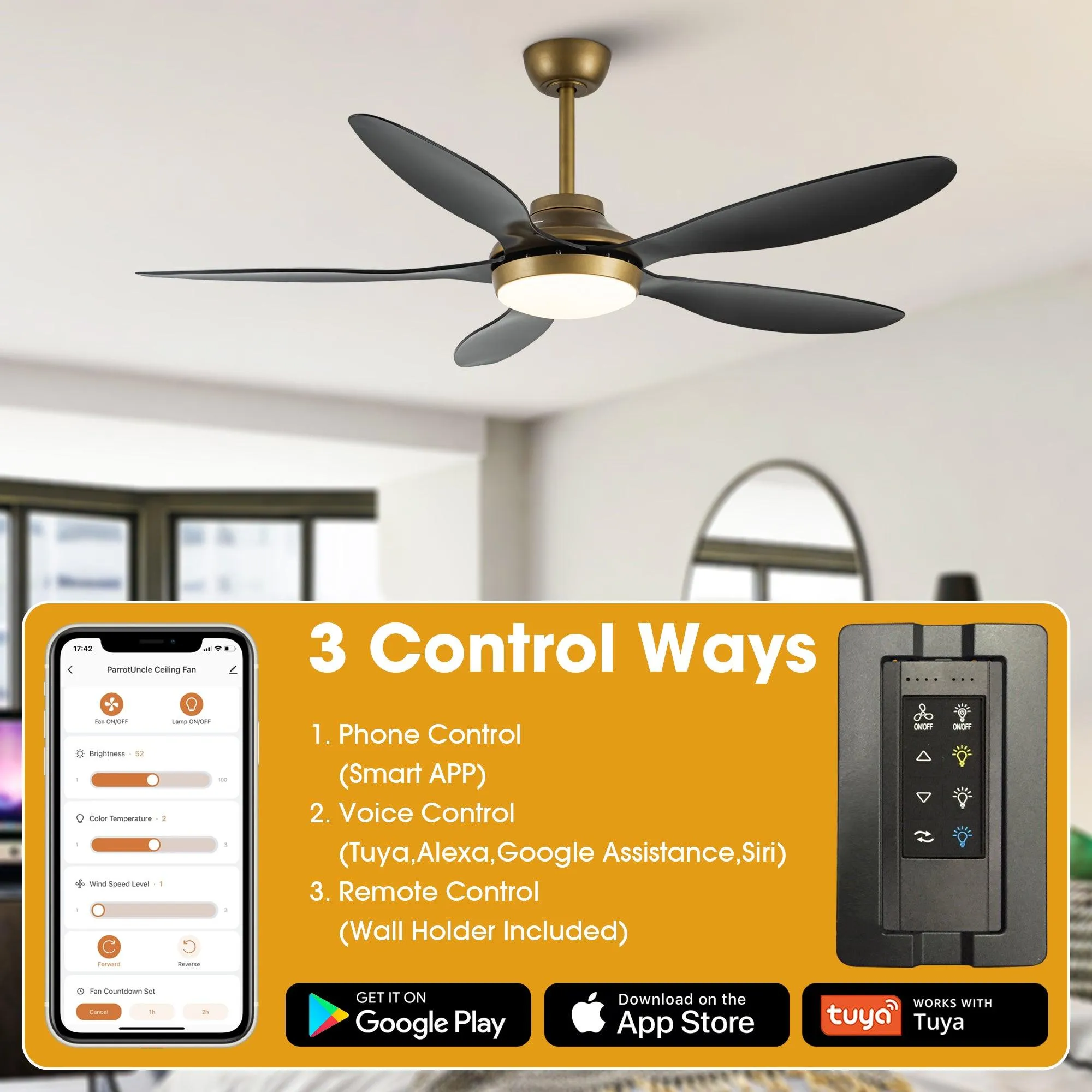 52" Punjab Smart Fan with LED Light