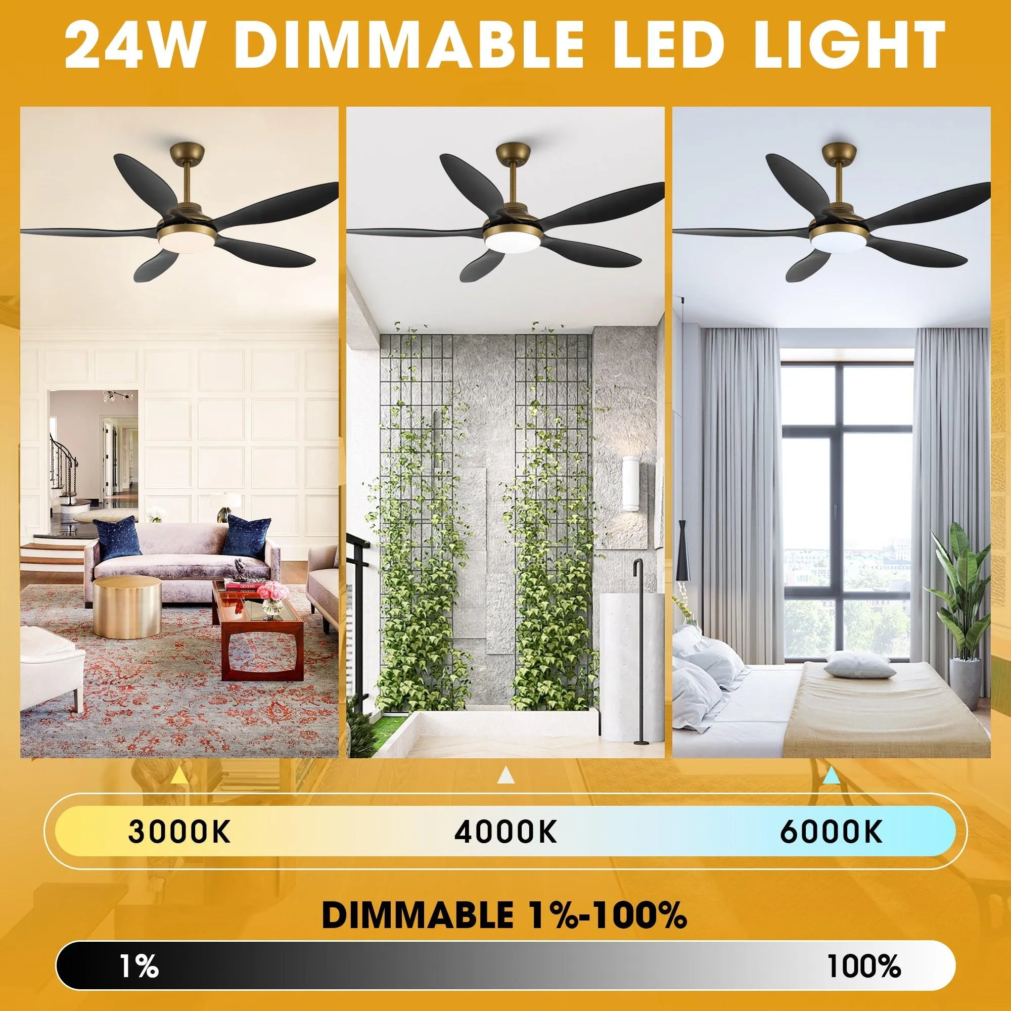 52" Punjab Smart Fan with LED Light