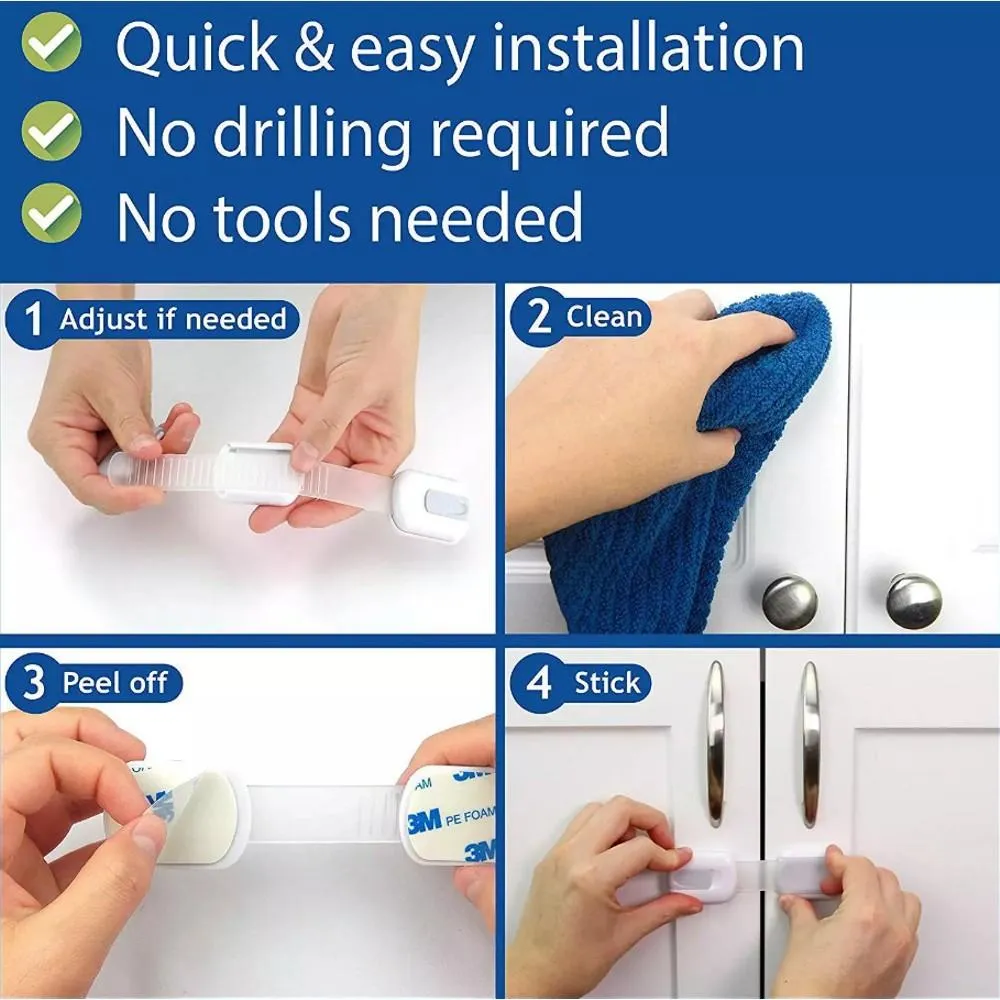 8-Pack: Child Safety Cabinets Strap Locks