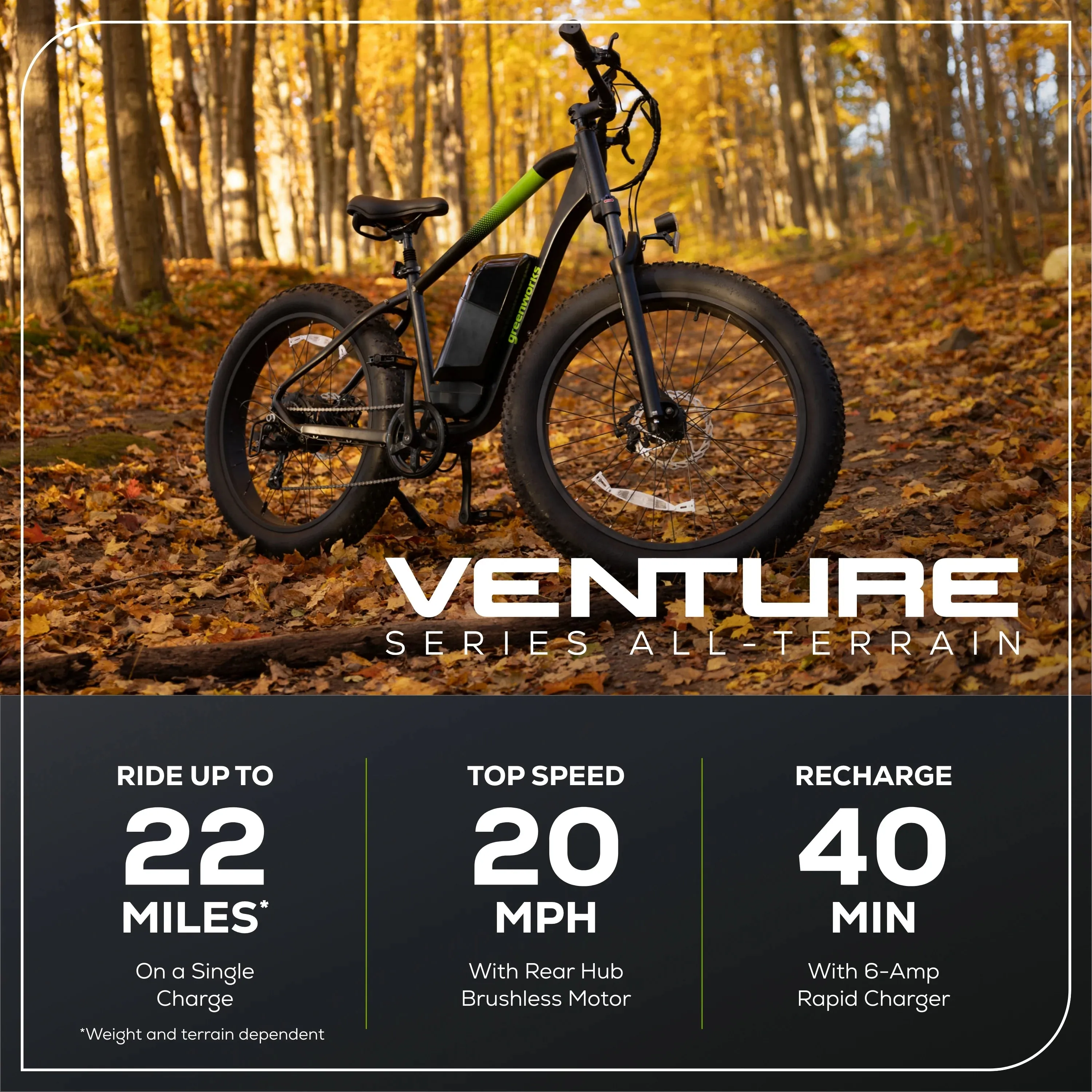 80V VENTURE Series 26-inch Fat Tire Electric Mountain Bike