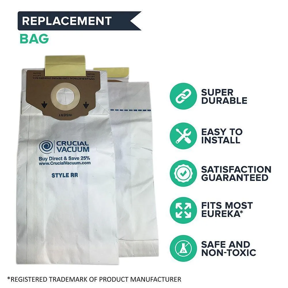 9Pk Replacement Paper Vacuum Bags, Fits Eureka RR, Compatible with Part 61115-12, 61115, 61115A, 61115B, 61115C & 63295A