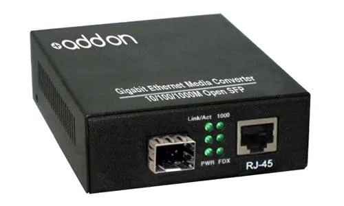 Addon Networks 1000Btx-Spf Network Media Converter 1000 Mbit/S Black