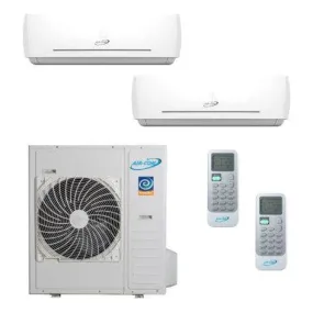 Air-Con 36,000 BTU 21 SEER 2-Zone Wall Mounted 12K 18K Mini-Split Heat Pump System