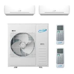 Air-Con 42,000 BTU 20 SEER 2-Zone Wall Mounted 12K 18K Mini-Split Heat Pump System