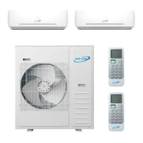 Air-Con 42,000 BTU 20 SEER 2-Zone Wall Mounted 12K 18K Mini-Split Heat Pump System