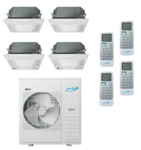 Air-Con 42,000 BTU 20 SEER 4-Zone Ceiling Cassette 9K 9K 9K 9K Mini-Split Heat Pump System