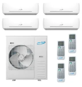 Air-Con 42,000 BTU 20 SEER 4-Zone Wall Mounted 9K 9K 9K 9K Mini-Split Heat Pump System