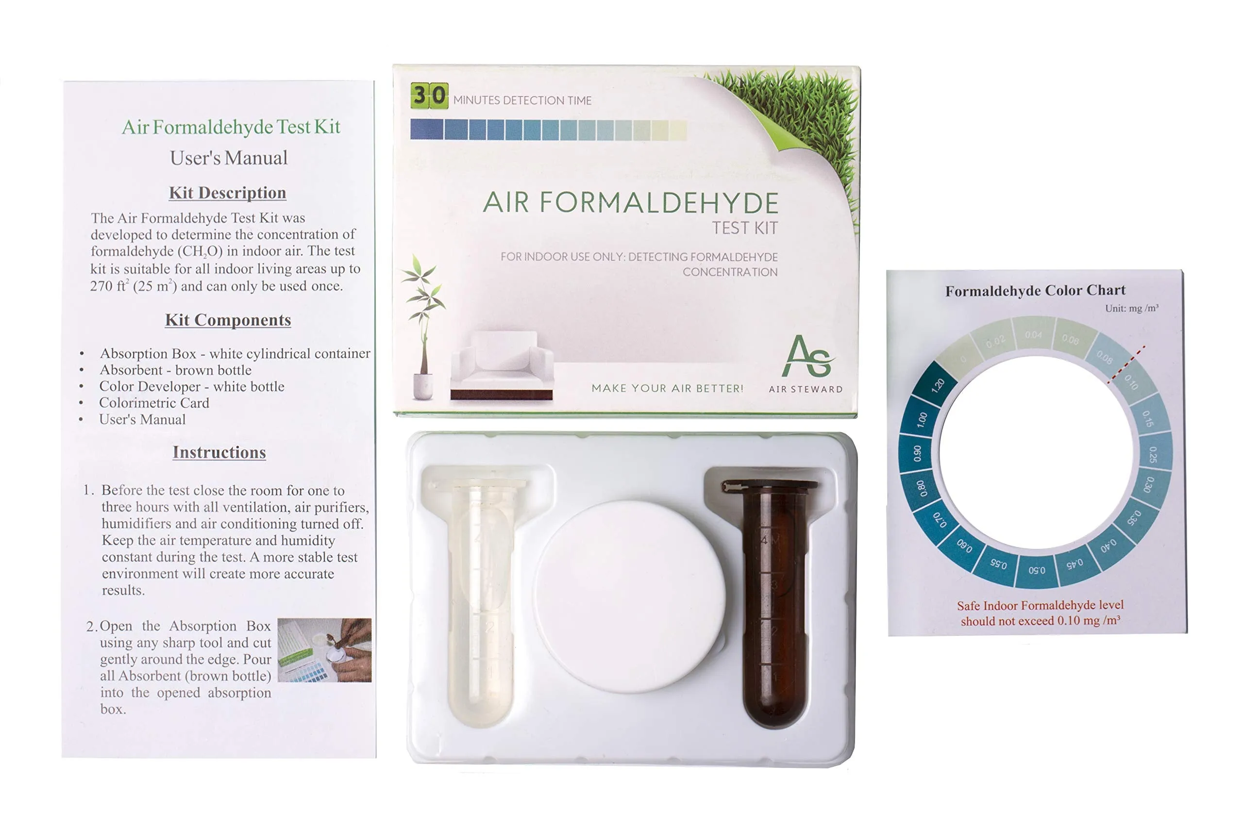 Air Formaldehyde (HCHO) DIY Test kit - Know What's in The Air That Surrounds You (Pack of 1)