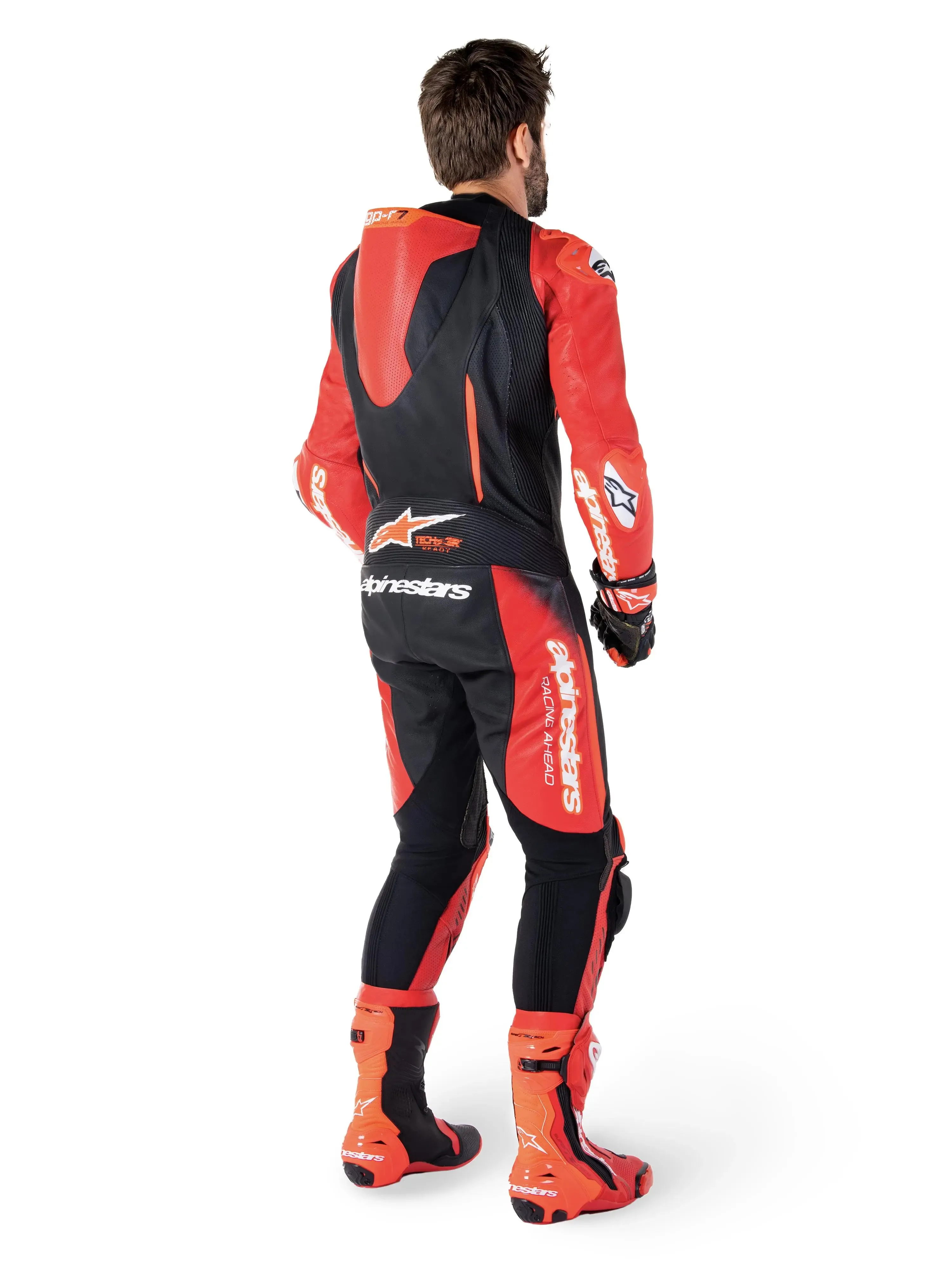 Alpinestars GP-R7 One Piece Leather Suit Black / Mid Red