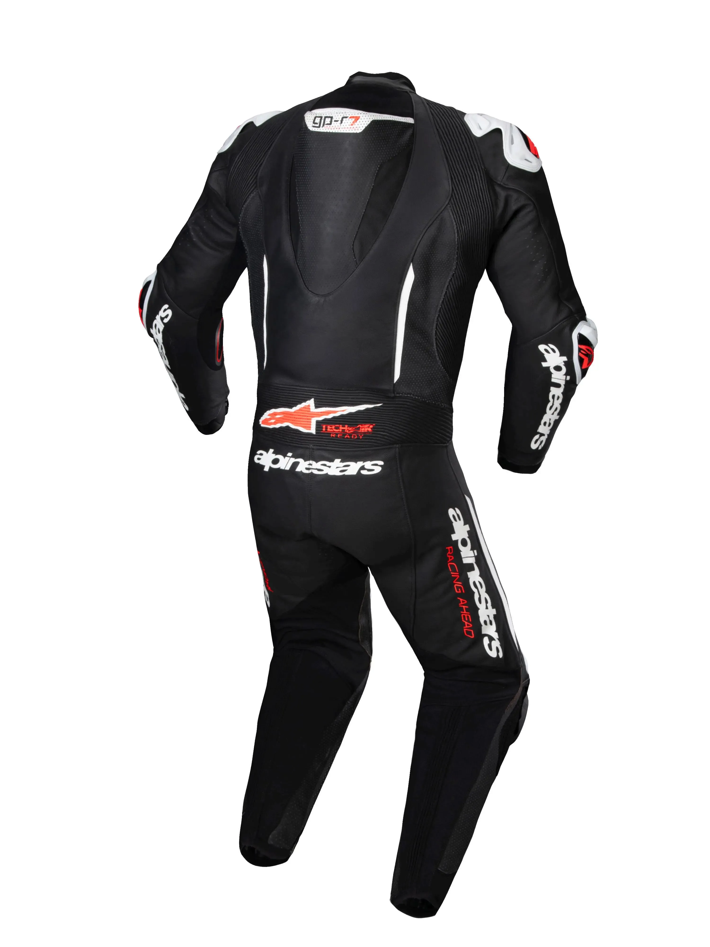 Alpinestars GP-R7 One Piece Leather Suit Black / White / Fluo Red