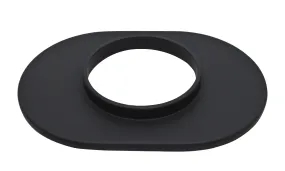ALUMINUM 12" OVAL AIR CLEANER BASE SMOOTH - BLACK