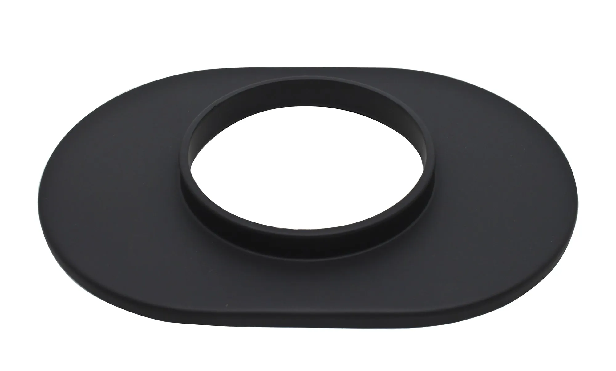ALUMINUM 12" OVAL AIR CLEANER BASE SMOOTH - BLACK