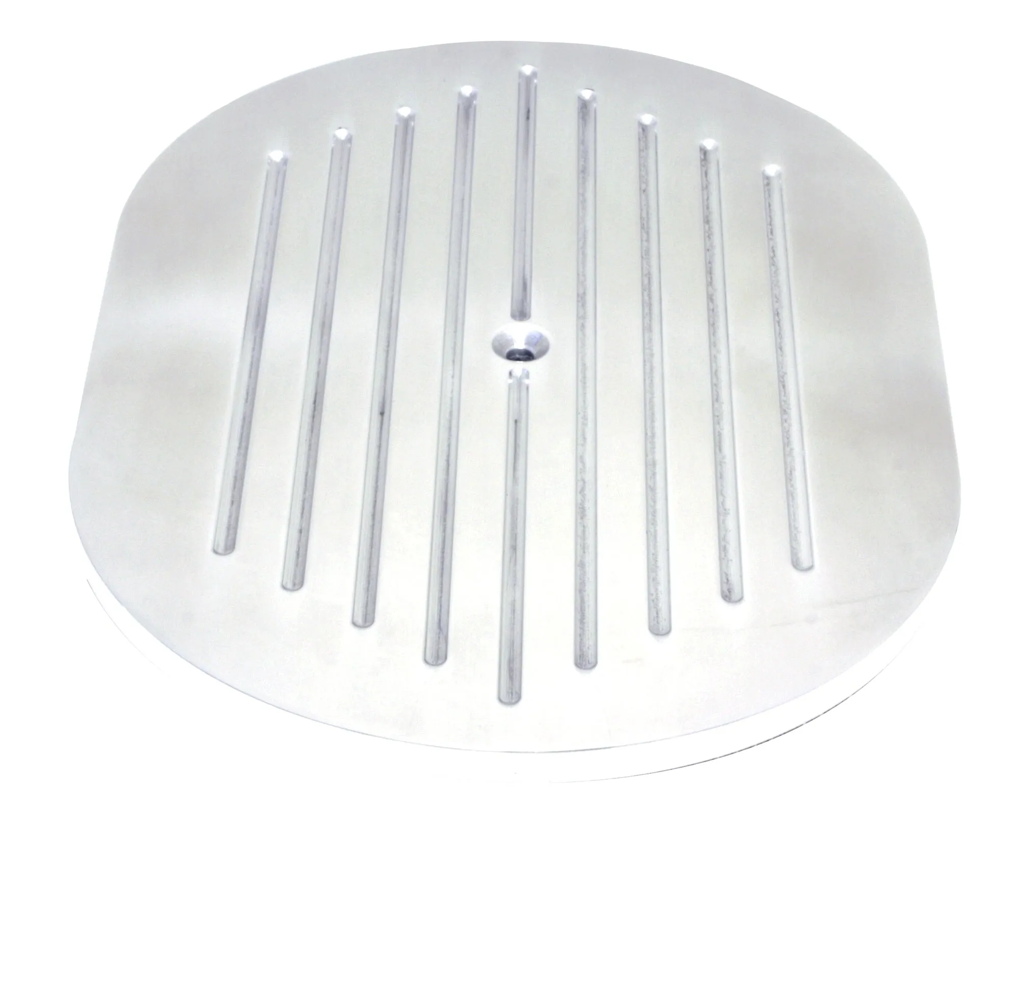 ALUMINUM 12" OVAL AIR CLEANER PAPER FILTER BALL MILLED - CHROME