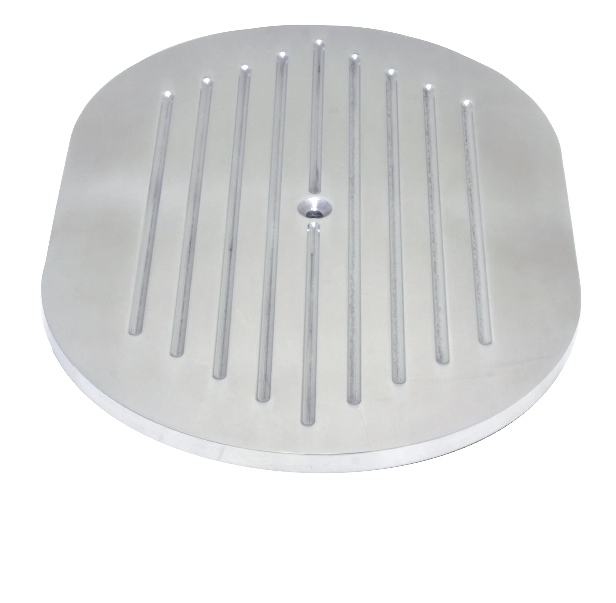 ALUMINUM 12" OVAL AIR CLEANER TOP BALL MILLED - POLISHED