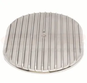 ALUMINUM 12" OVAL AIR CLEANER TOP FINNED - POLISHED