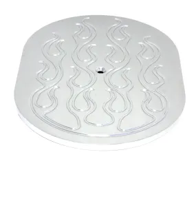 ALUMINUM 12" OVAL AIR CLEANER TOP FLAMED - CHROME