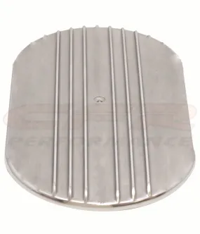 ALUMINUM 12" OVAL AIR CLEANER TOP PARTIAL FINNED  - POLISHED