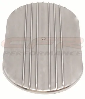 ALUMINUM 15" OVAL AIR CLEANER TOP PARTIAL FINNED - POLISHED