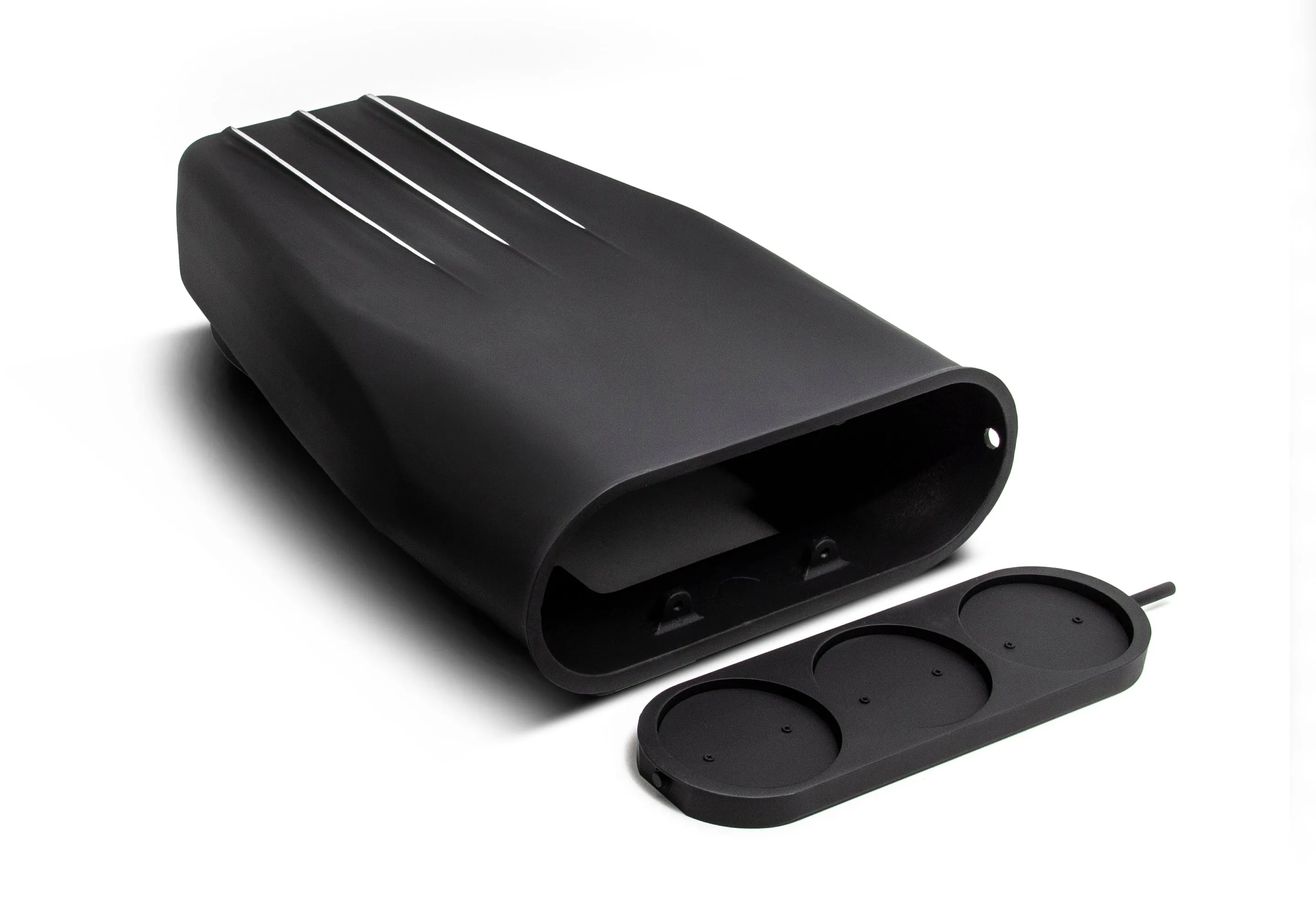 ALUMINUM SCOOP BUG CATCHER STYLE SINGLE OR DUAL QUAD 5 1-8" SMOOTH - BLACK