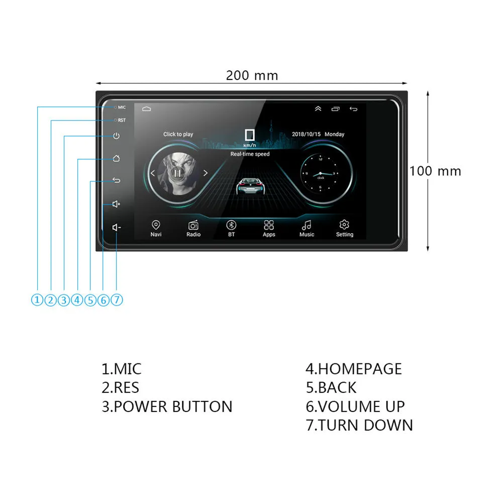 Android 11 Car Player Bluetooth Multimedia Navigation Reversing