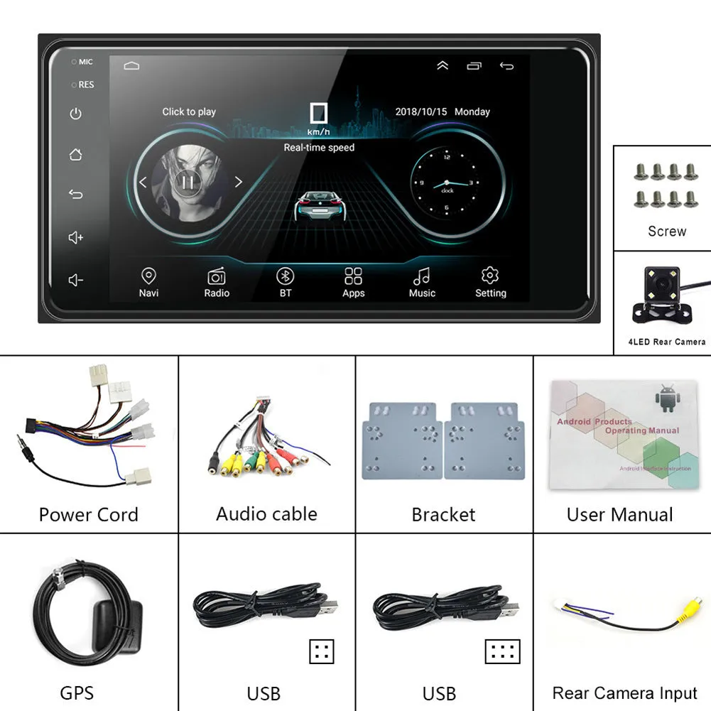 Android 11 Car Player Bluetooth Multimedia Navigation Reversing