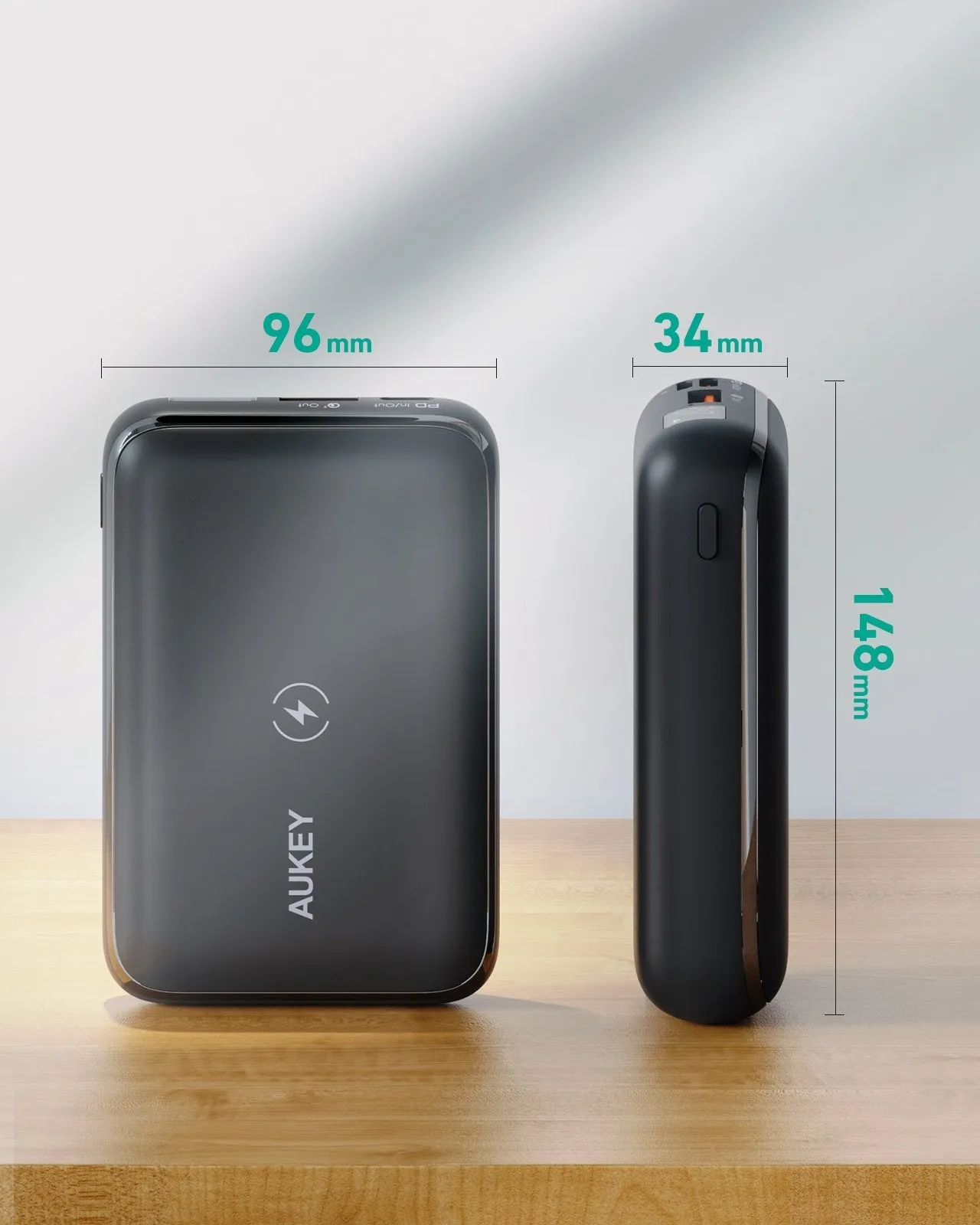 AUKEY Wireless 10000mAh USB-C PD QC3.0 Portable Phone Charger Power Bank Battery