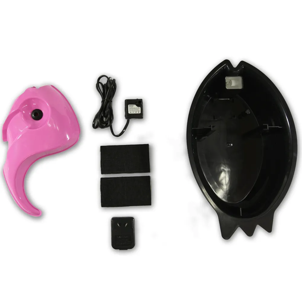 Auto Waterfall Pet Drinking Fountain Bowl - pink