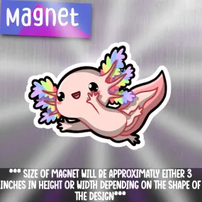 Axolotl 5- Rainbow Refrigerator Magnet