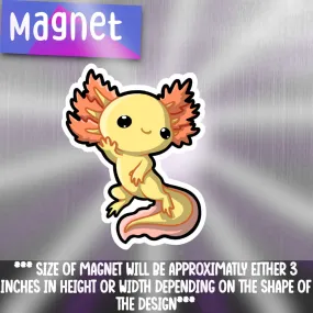 Axolotl 6- Yellow Refrigerator Magnet