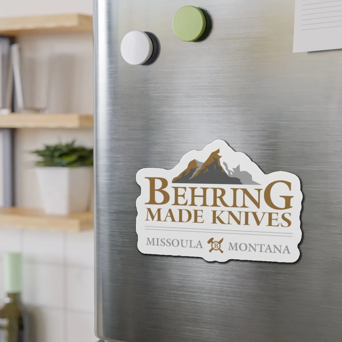 Behring Made Knives Die-Cut Magnet - Montana Mountain Design