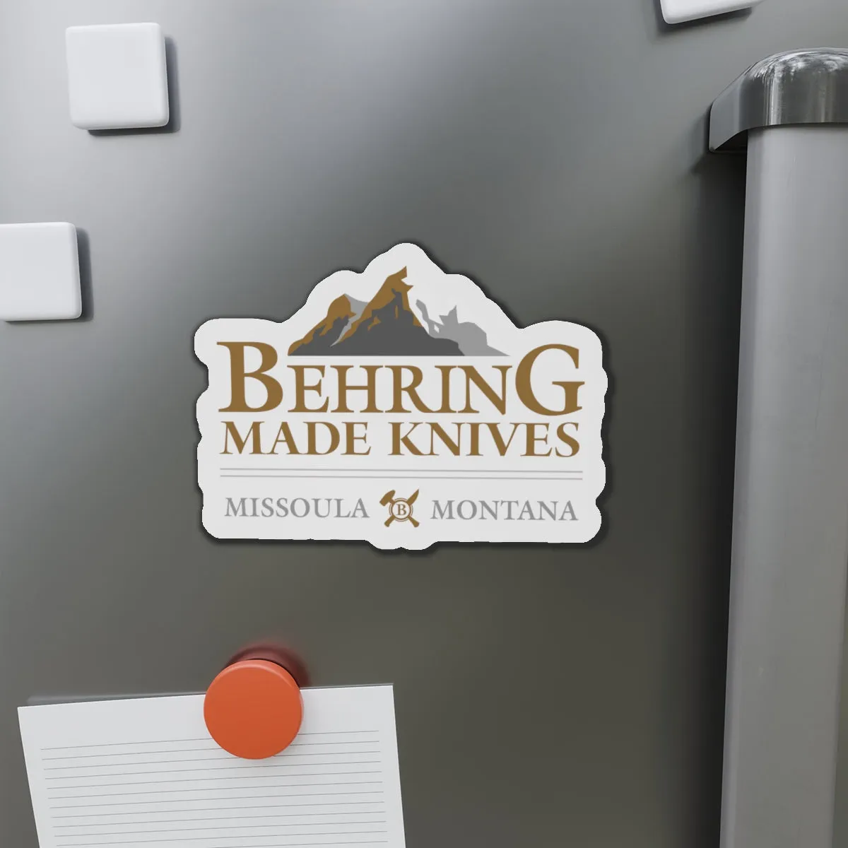 Behring Made Knives Die-Cut Magnet - Montana Mountain Design