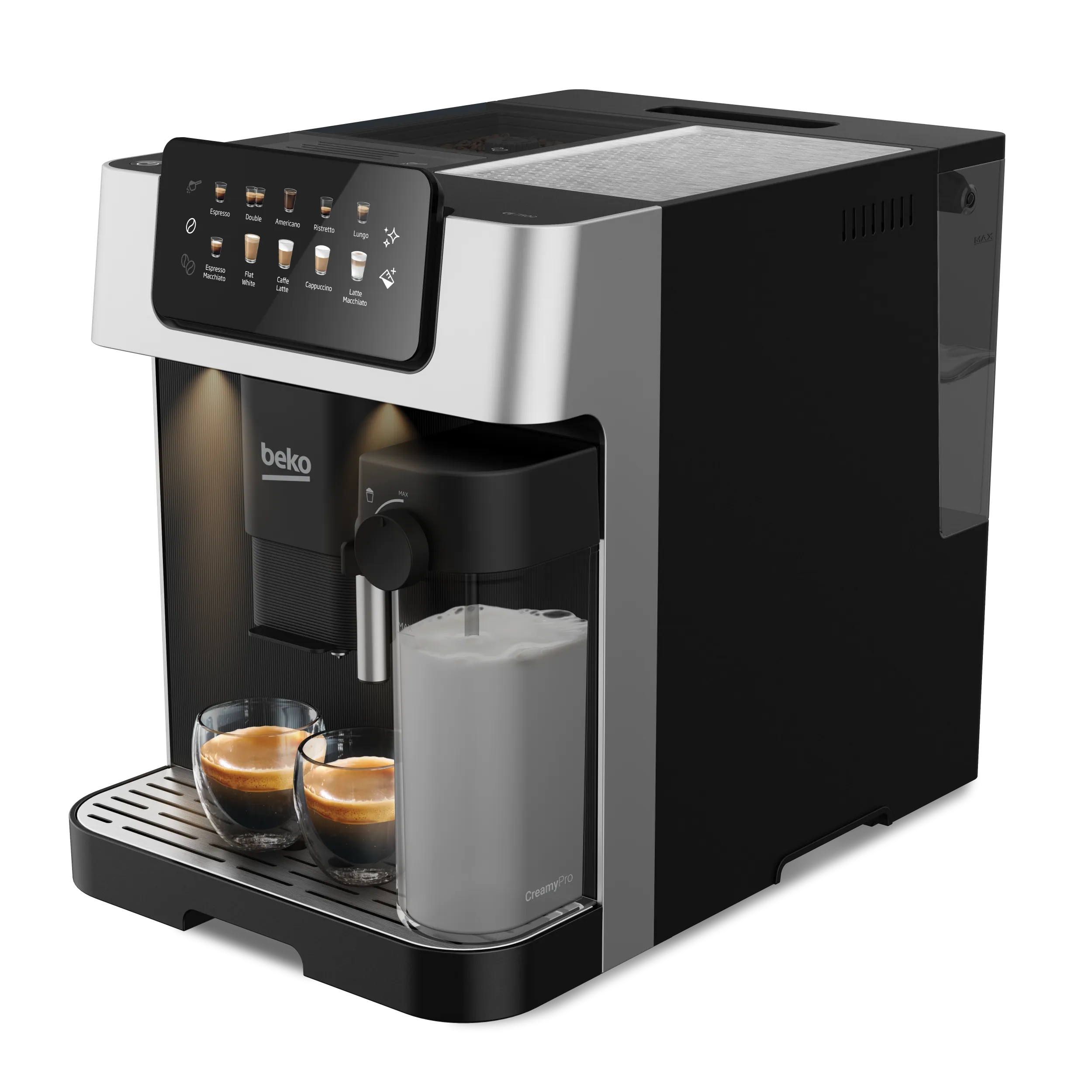 Beko - Fully Autometic Espresso Machine with Integrated Milk Cup, CEG 7304 X MESSI V - Black