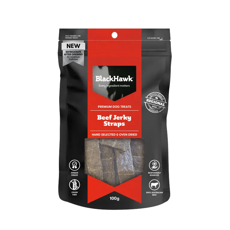 Black Hawk Beef Jerky Dog Treats 100g