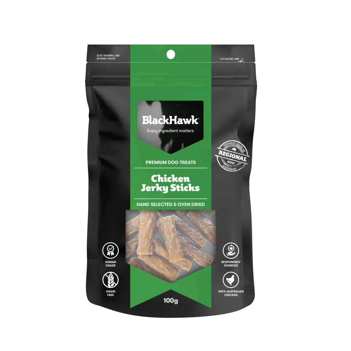 Black Hawk Chicken Jerky Dog Treats 100g