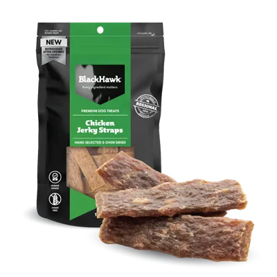 Black Hawk Dog Chicken Straps 100G