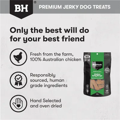 Black Hawk Dog Chicken Straps 100G