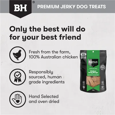 Black Hawk Dog Chicken Straps 100G
