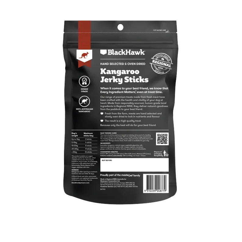 Black Hawk Kangaroo Jerky Dog Treats 100g