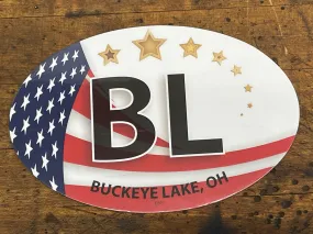 BL/Buckeye Lake Ohio Oval Flag Destination Magnet